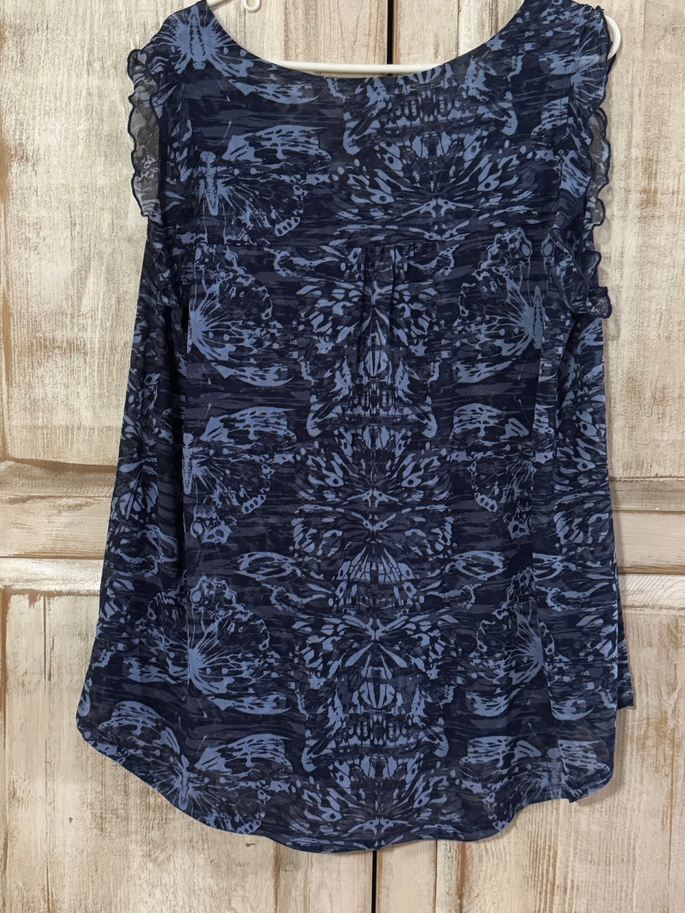 Blue Print Sleeveless Top